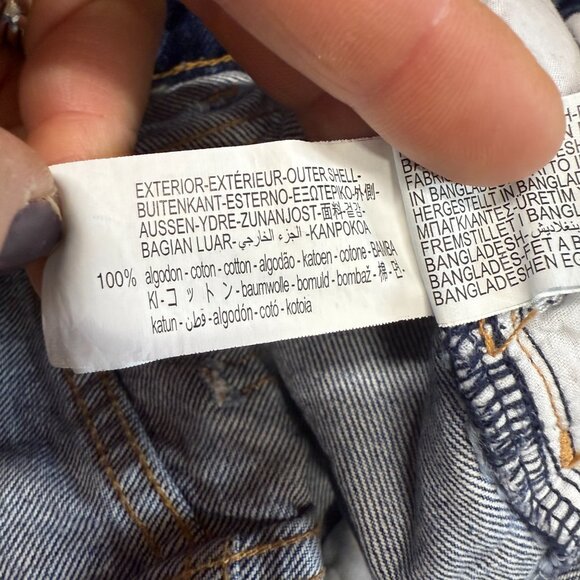 Zara Maxi Denim Skirt Womens XS Y2K Jean Blue Front Slit Streetwear Frayed 90s - Picture 7 of 14